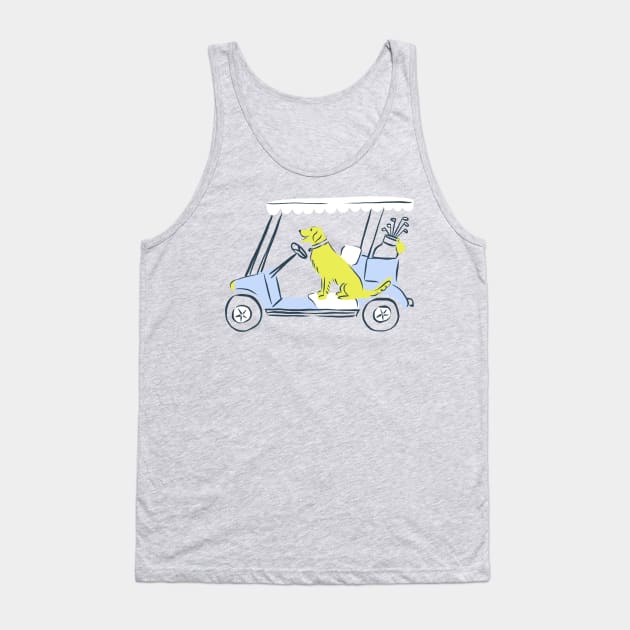 Golf Cart Dog Tank Top by Krissy Mast Art